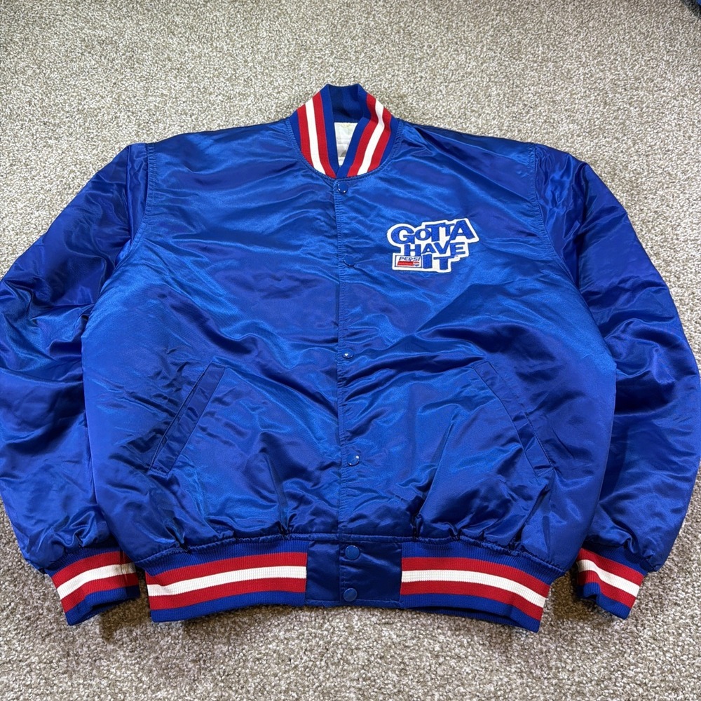 Vintage Starter Pepsi Satin Jacket Bomber Gotta Have It Blue Sz XL 90s USA Made
